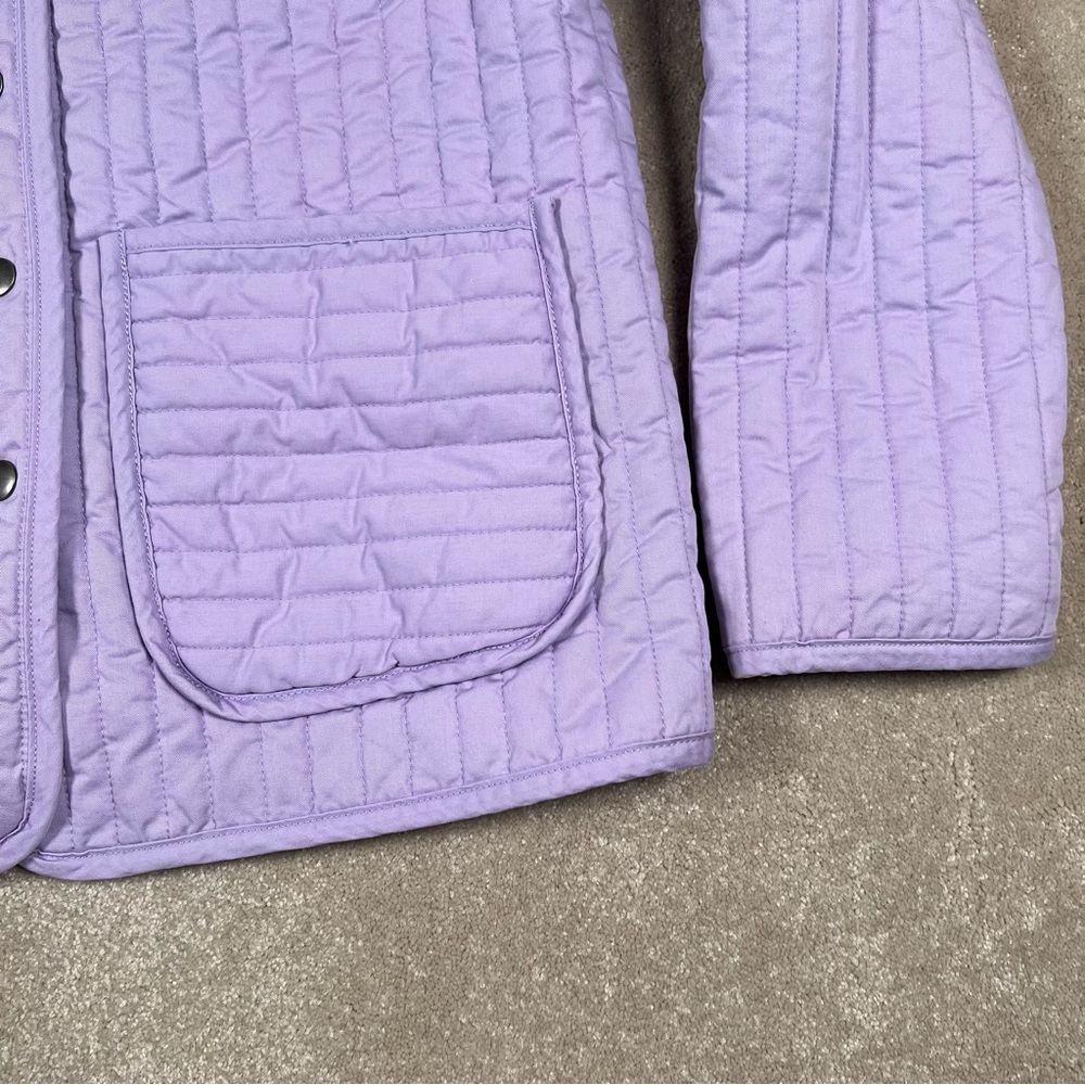 On 34th NWT Purple Channel Quilted Chore Jacket Snap Front Patch Pocket Womens S - Picture 3 of 11